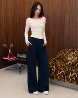 Calça Moletom Layered - Marinho
