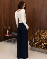 Calça Moletom Layered - Marinho