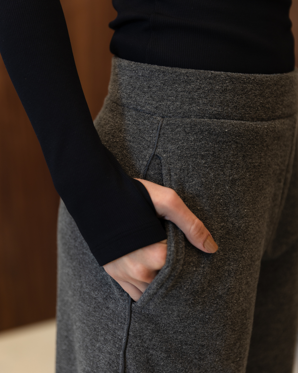 Calça Layered Atoalhada - Fog
